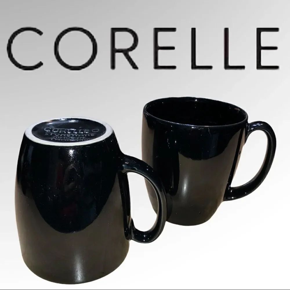 Set of two Corelle black mugs - Picture 1 of 3